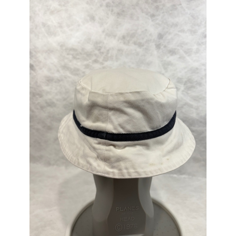 Fore Kids Golf St Regis Princeville White Bucket Hat Navy Trim Cotton XL - Picture 3 of 11